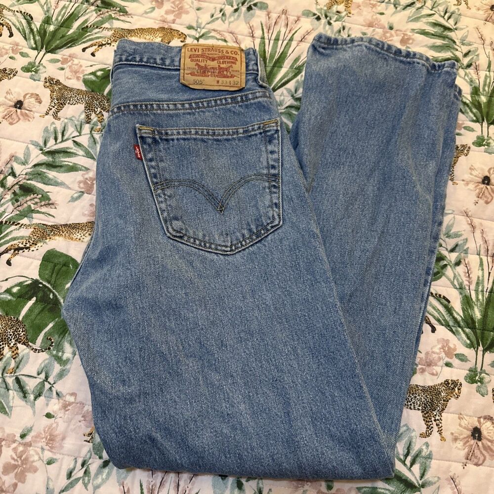 Levi’s 505 Men’s Jeans 33x32 Blue Regular Straight Medium Wash Denim Cotton